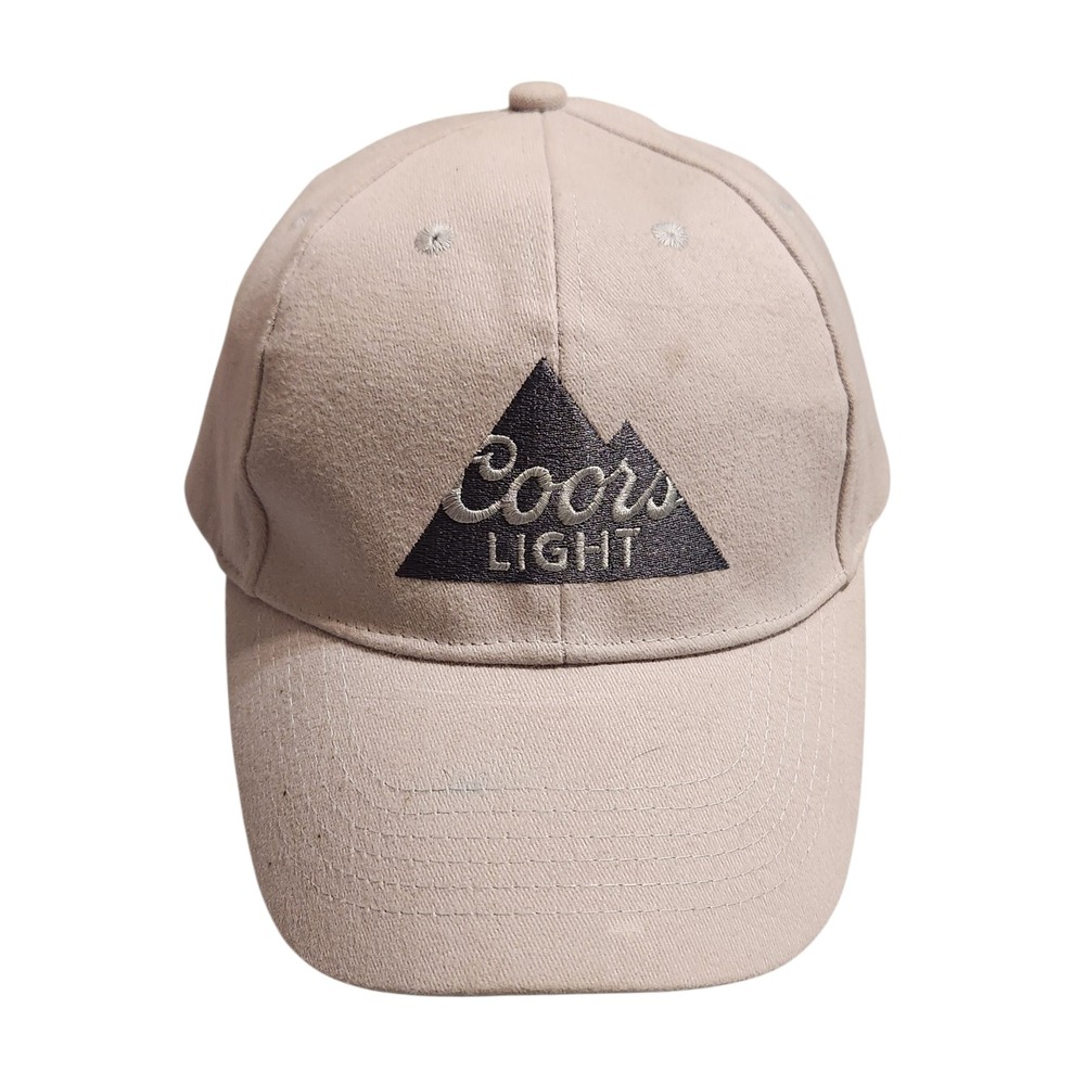 Coors Light Embroidered Mountains Logo‎ Tan Baseball Cap Hat Snapback Mens